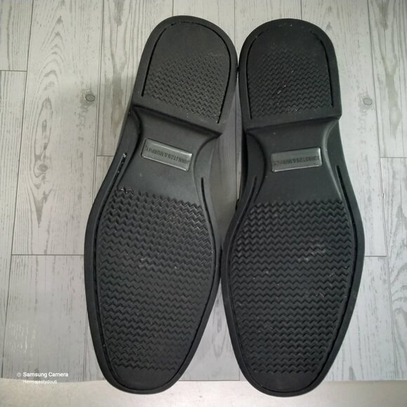 Men Johnson && Murphy Black Leather Tassel Loafers Made in Brazil 11M Worn Once - Picture 6 of 7